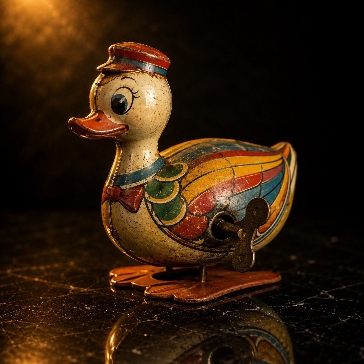 Retro Tin Wind-Up Toy — Vintage Mechanical Collectible | Dan River Antiques